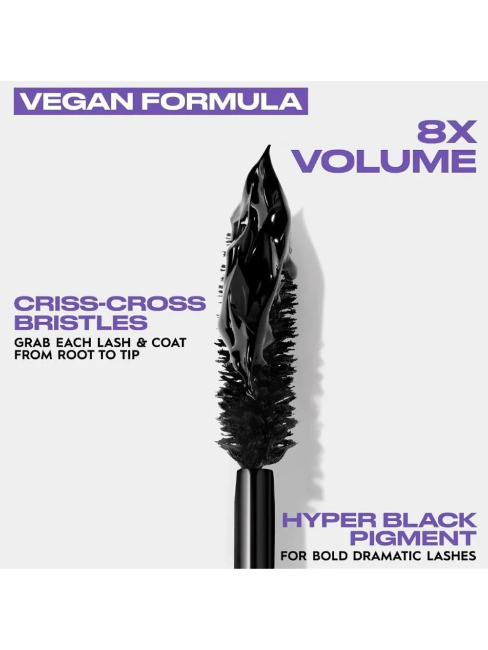 Volumizing Black Mascara - Lengthening, Smudge-Resistant, Flake-Free, 16HR Wear